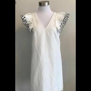 J Crew ruffled sleeve dress